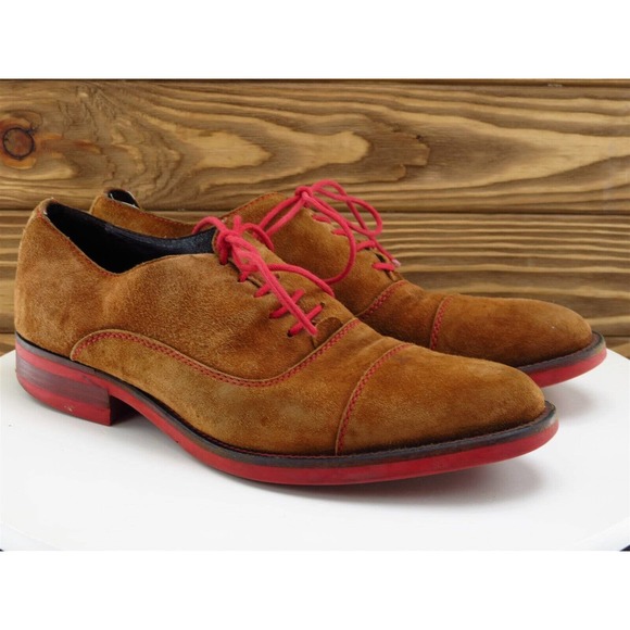 Donald Pliner Sz 8 Oxford‎ Brown Suede Men Lace Up Almond Toe Medium main image 5